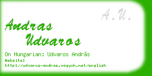 andras udvaros business card